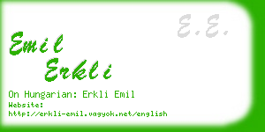 emil erkli business card